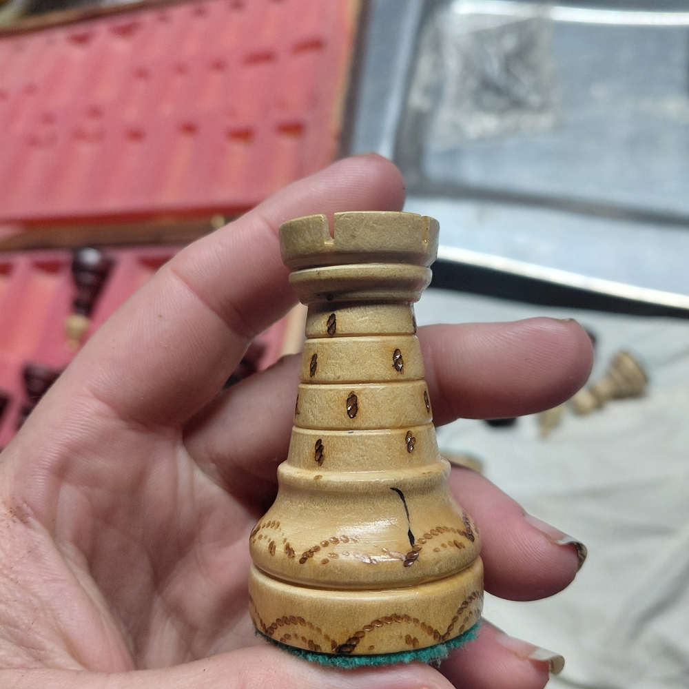 Ambassador tower chess piece, Replacement Piece- tower Replacement Rose Wood L